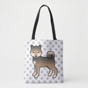 Sesame Shiba Inu Schattige Cartoon Hond & Pootjes Tote Bag