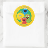 Sesame Straat Vrienden Verjaardag Ronde Sticker (Tas)
