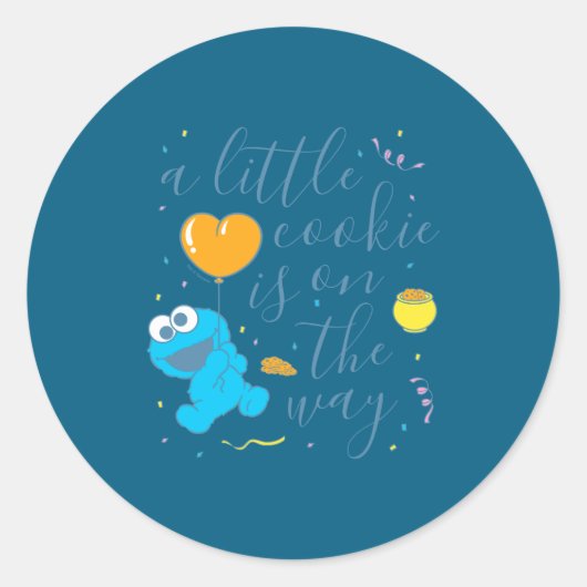 Sesame Street A Little Cookie Is On The Way  Ronde Sticker (Voorkant)