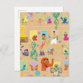 Sesame Street Apartment Windows Pattern Briefkaart (Voorkant / Achterkant)