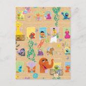 Sesame Street Apartment Windows Pattern Briefkaart (Voorkant)