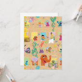 Sesame Street Apartment Windows Pattern Kaart (Voorkant / Achterkant in situ)