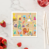 Sesame Street Appartement Raam Patroon Servet (Insitu)