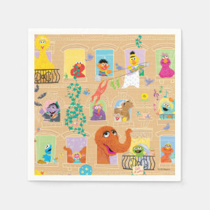 Sesame Street Appartement Raam Patroon Servet