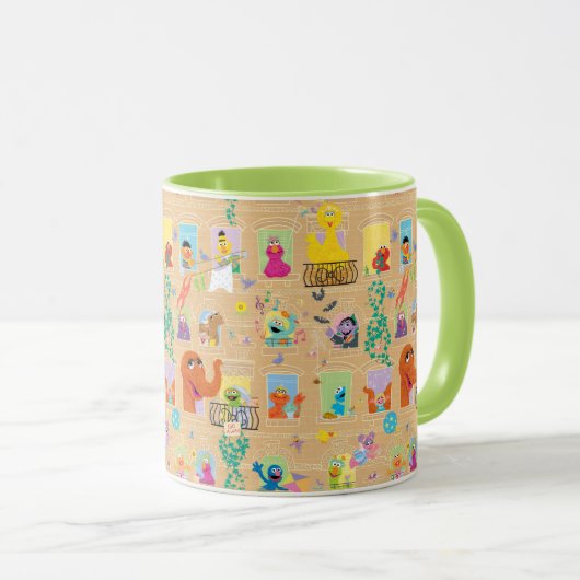 Sesame Street Appartementramen Patroon Mok (Voorkant rechts)