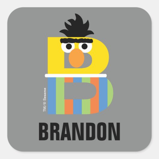 Sesame Street | B is voor Bert Vierkante Sticker (Voorkant)