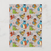Sesame Street Band Gray Pattern Briefkaart (Voorkant)