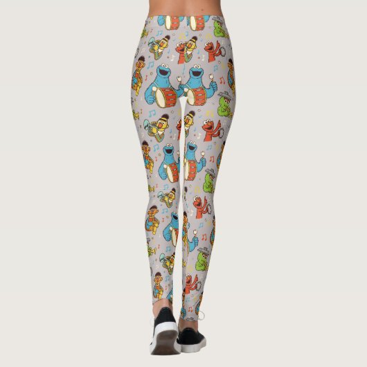 Sesame Street Band Gray Pattern Leggings (Achterkant)