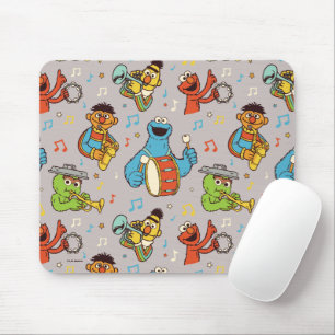 Sesame Street Band Gray Pattern Muismat