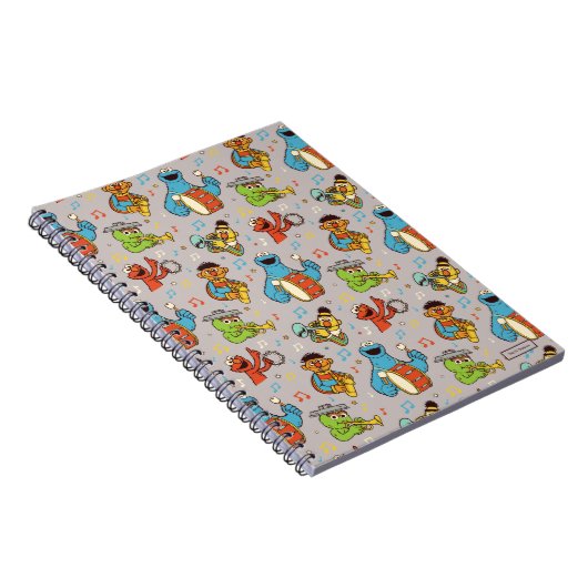 Sesame Street Band Gray Pattern Notitieboek (Rechterzijde)