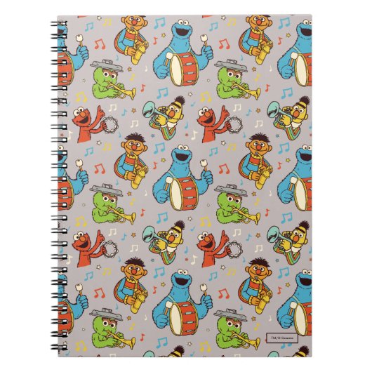 Sesame Street Band Gray Pattern Notitieboek (Voorkant)