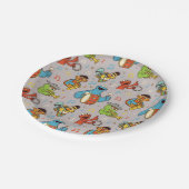 Sesame Street Band Gray Pattern Papieren Bordje (Gekanteld)