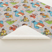 Sesame Street Band Gray Pattern Sherpa Deken (3/4)