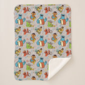 Sesame Street Band Gray Pattern Sherpa Deken (Voorkant)