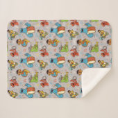 Sesame Street Band Gray Pattern Sherpa Deken (Voorkant (horizontaal))