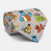 Sesame Street Band Gray Pattern Stropdas (Opgerold)
