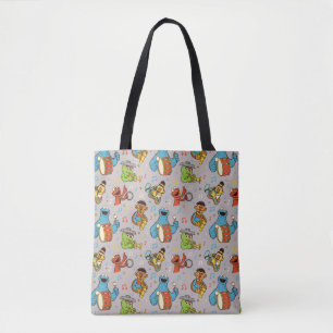 Sesame Street Band Gray Pattern Tote Bag