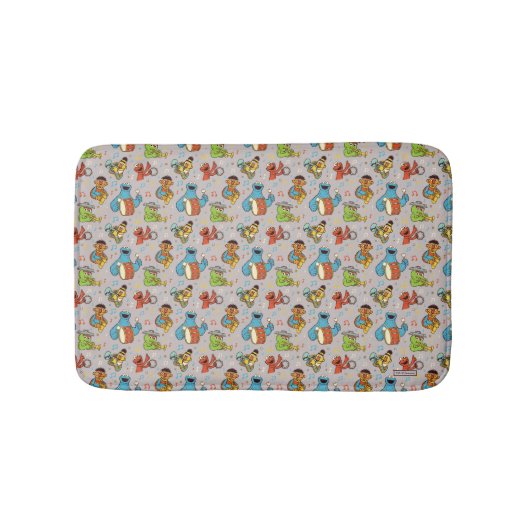 Sesame Street Band Grey Pattern Badmat (Voorkant)