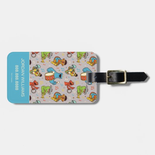 Sesame Street Band Grey Pattern Bagagelabel (Voorkant horizontaal)