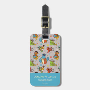 Sesame Street Band Grey Pattern Bagagelabel