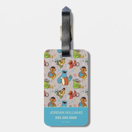 Sesame Street Band Grey Pattern Bagagelabel (Achterkant verticaal)