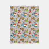 Sesame Street Band Grey Pattern Fleece Deken (Voorkant)