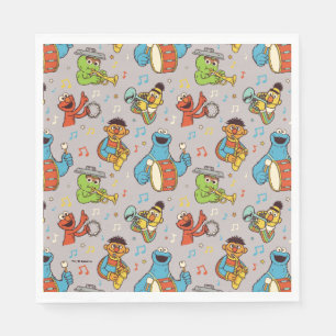 Sesame Street Band Grey Pattern Servet