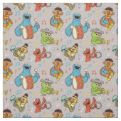 Sesame Street Band Grey Pattern Stof (Swatch)