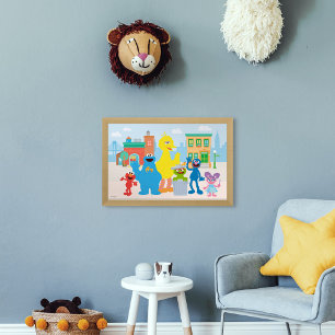 Sesame Street Buurtscène Poster