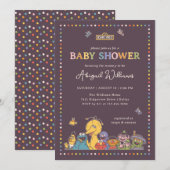  Sesame Street Character Baby shower Kaart (Voorkant / Achterkant)