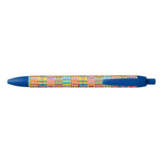 Sesame Street Character Eyes Pattern Blauwe Inkt Pen (Achterkant)