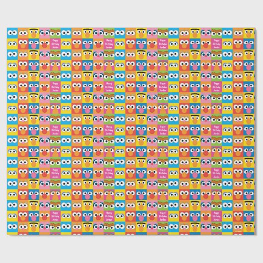 Sesame Street Character Eyes Pattern Cadeaupapier (Vlak)