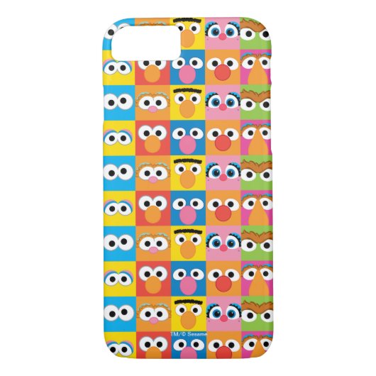 Sesame Street Character Eyes Pattern Case-Mate iPhone Case (Achterkant)