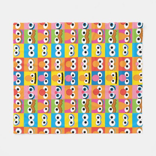 Sesame Street Character Eyes Pattern Fleece Deken (Voorkant (Horizontaal))