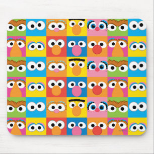 Sesame Street Character Eyes Pattern Muismat