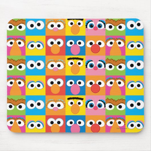 Sesame Street Character Eyes Pattern Muismat (Voorkant)