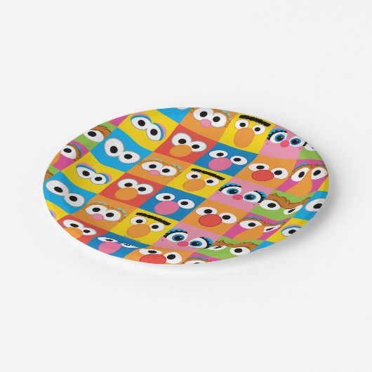 Sesame Street Character Eyes Pattern Papieren Bordje (Gekanteld)