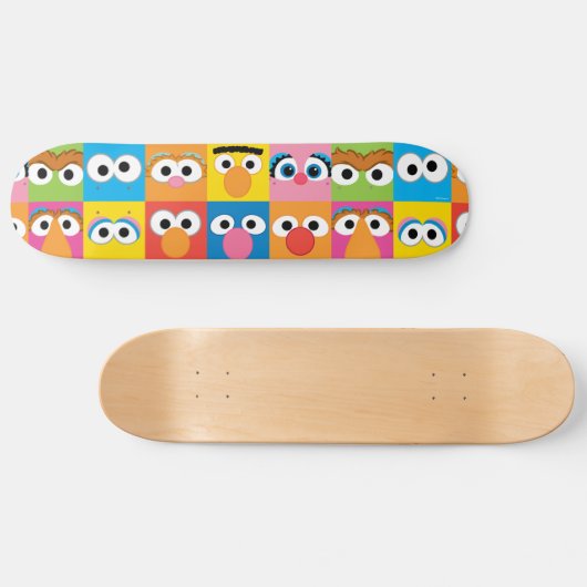 Sesame Street Character Eyes Pattern Persoonlijk Skateboard (Horizontaal)