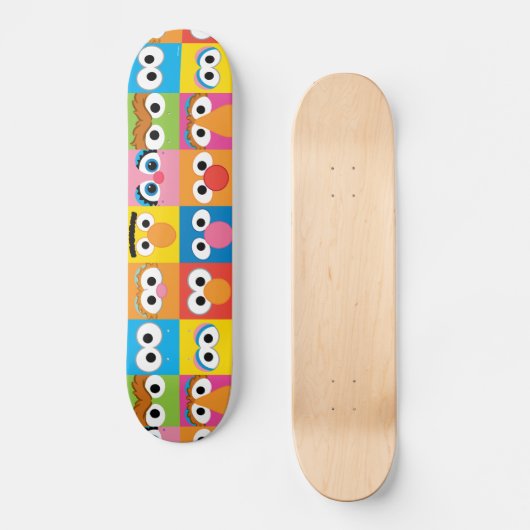 Sesame Street Character Eyes Pattern Persoonlijk Skateboard (Voorkant)