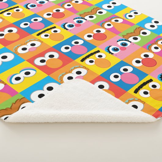 Sesame Street Character Eyes Pattern Sherpa Deken (3/4)
