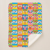 Sesame Street Character Eyes Pattern Sherpa Deken (Voorkant)