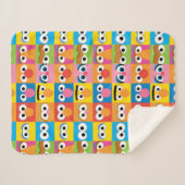 Sesame Street Character Eyes Pattern Sherpa Deken (Voorkant (horizontaal))