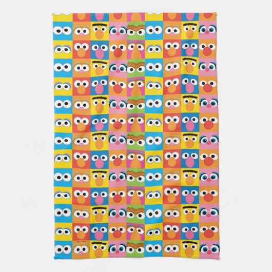 Sesame Street Character Eyes Pattern Theedoek (Verticaal)