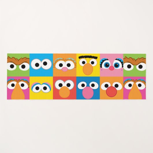 Sesame Street Character Eyes Pattern Yogamat (Voorkant (horizontaal))