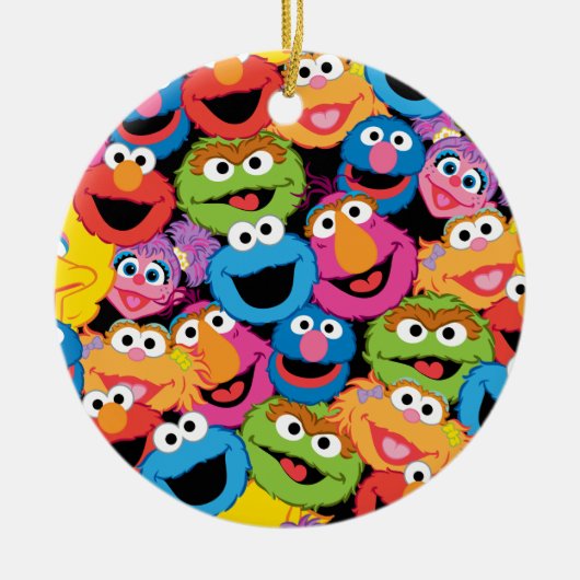 Sesame Street Character Faces Pattern Keramisch Ornament (Voorkant)