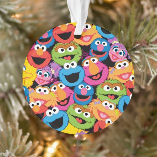 Sesame Street Character Faces Pattern Ornament (Boom)
