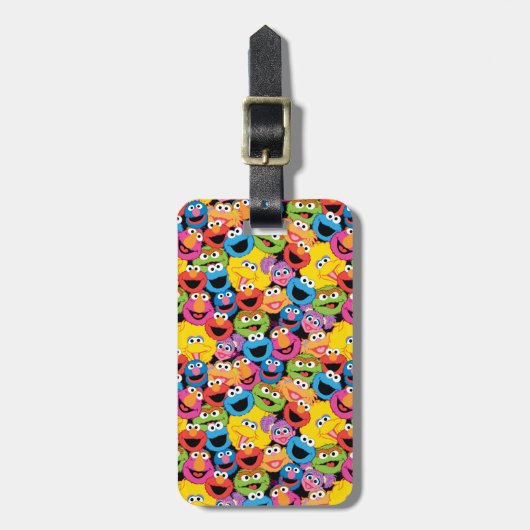 Sesame Street Character Facter Pattern Bagagelabel (Voorkant verticaal)