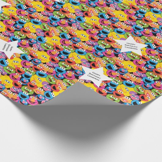 Sesame Street Character Facter Pattern Cadeaupapier (Hoek)