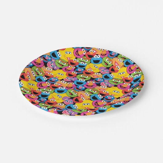 Sesame Street Character Facter Pattern Papieren Bordje (Gekanteld)
