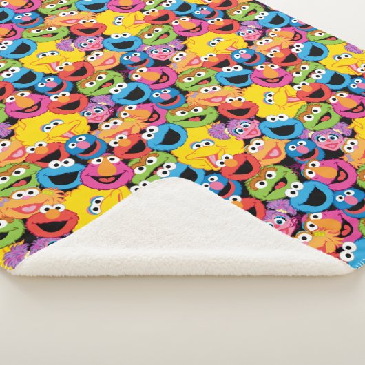 Sesame Street Character Facter Pattern Sherpa Deken (3/4)